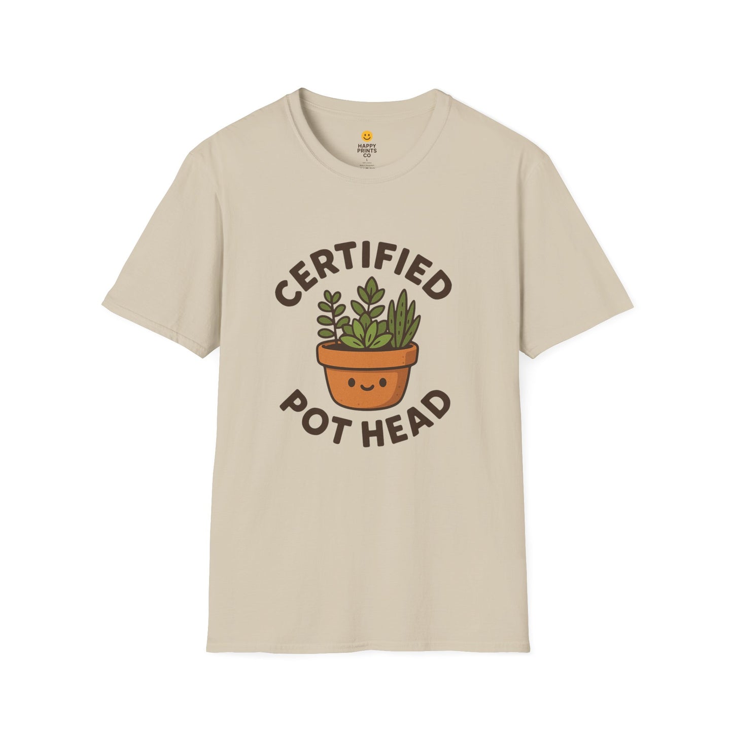Certified Pot Head Unisex Softstyle T-Shirt, Plant Lover Gift, Funny Tee, Gardening Apparel, Botanical Humor Shirt, Perfect for Housewarming