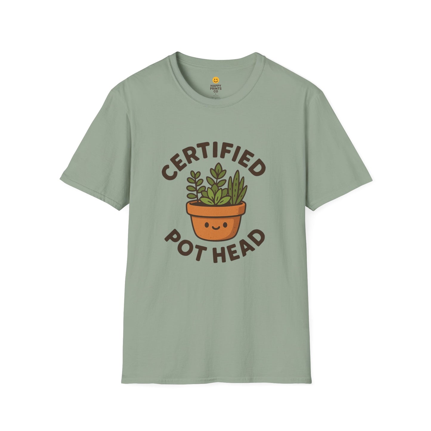 Certified Pot Head Unisex Softstyle T-Shirt, Plant Lover Gift, Funny Tee, Gardening Apparel, Botanical Humor Shirt, Perfect for Housewarming