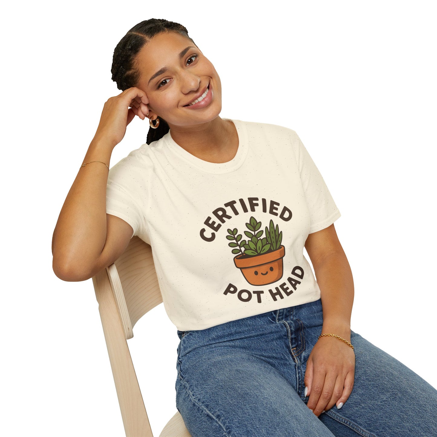 Certified Pot Head Unisex Softstyle T-Shirt, Plant Lover Gift, Funny Tee, Gardening Apparel, Botanical Humor Shirt, Perfect for Housewarming