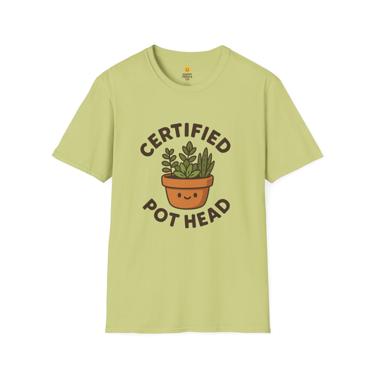 Certified Pot Head Unisex Softstyle T-Shirt, Plant Lover Gift, Funny Tee, Gardening Apparel, Botanical Humor Shirt, Perfect for Housewarming