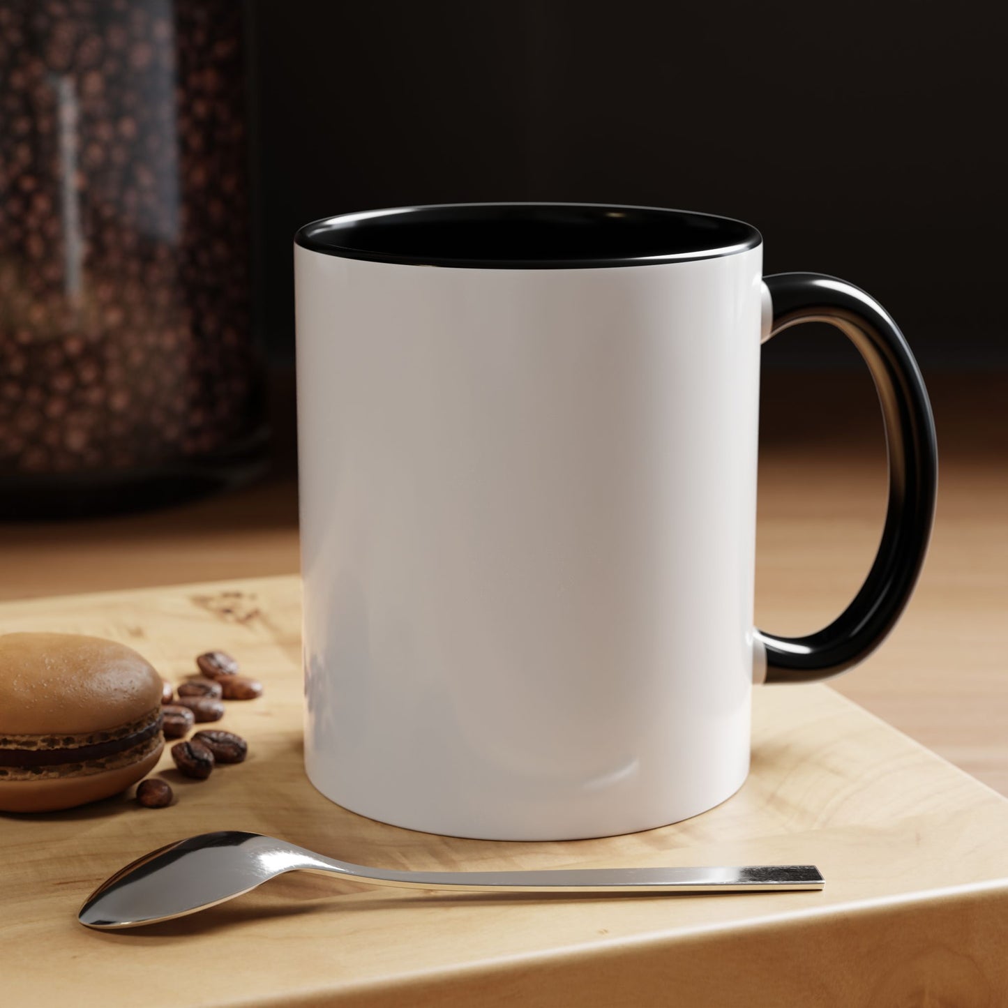 Accent Coffee Mug – Gift for Coffee Lovers, Black Handle Mug, Office Decor, Funny Mug