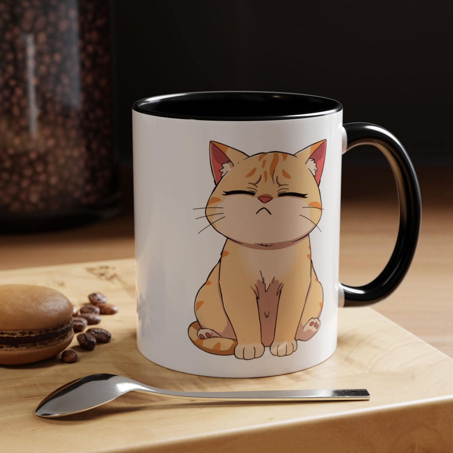 Cute Cat Accent Coffee Mug | Perfect Gift for Cat Lovers, Animal Enthusiasts, Cozy Mornings, Birthdays, Coffee Lovers
