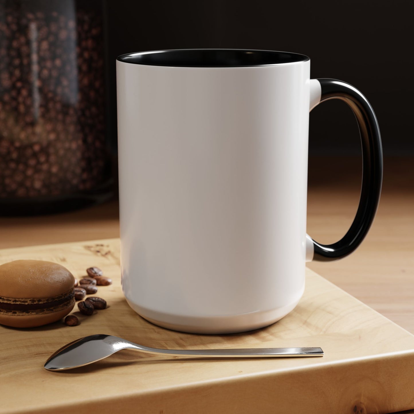 Accent Coffee Mug – Gift for Coffee Lovers, Black Handle Mug, Office Decor, Funny Mug