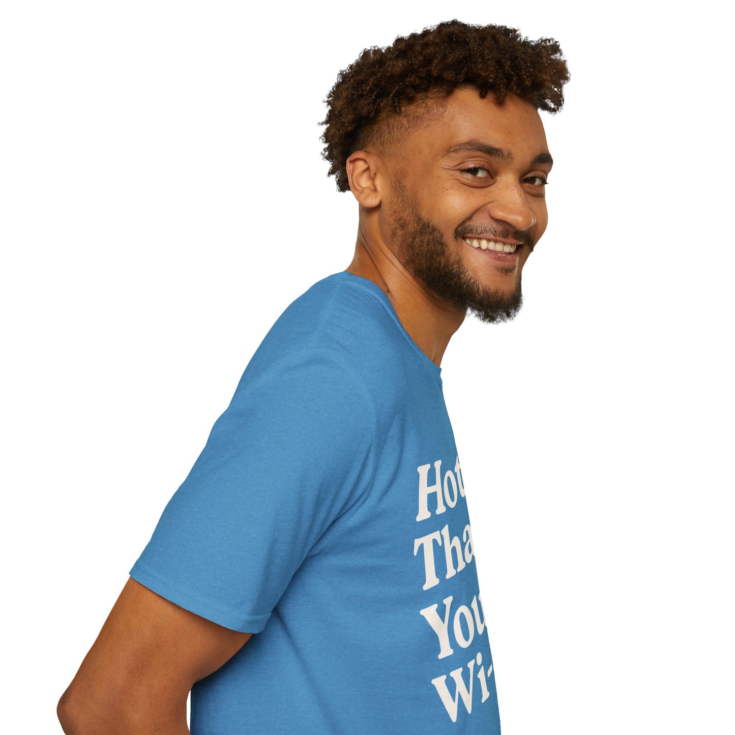 Hotter Than Your Wi-Fi Unisex Softstyle T-Shirt | Funny Shirt, Gift for Tech Lovers, Summer Casual Wear, Geeky Humor Tee, Wi-Fi Joke Apparel