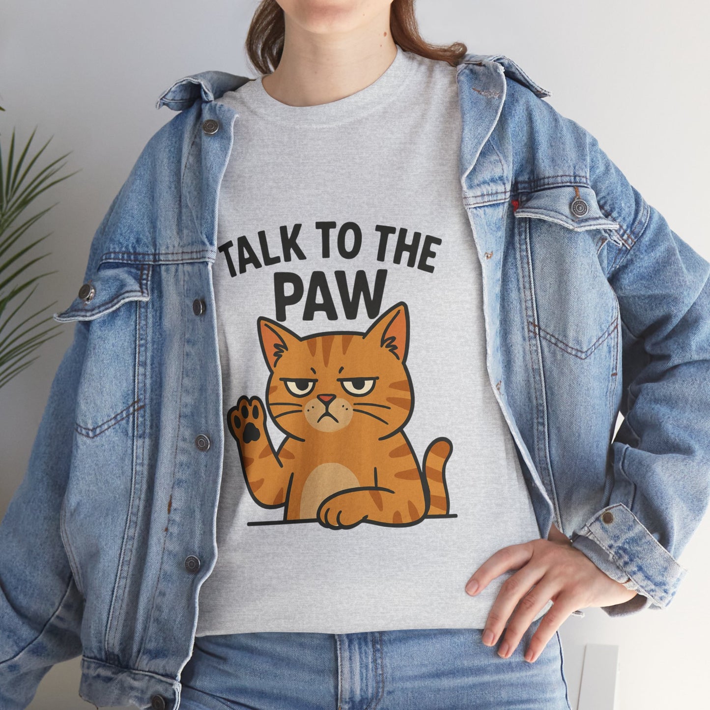 Funny Cat Tee, Talk to the Paw Cotton T-Shirt, Pet Lover Gift, Soft Unisex Shirt, Casual Wear, Cat Parent Apparel