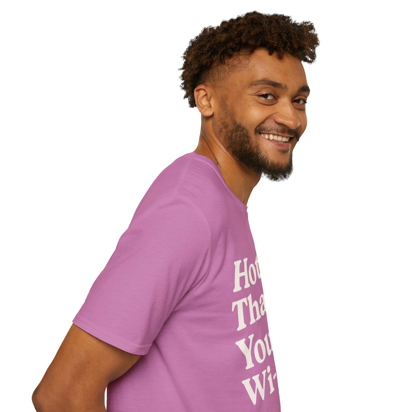 Hotter Than Your Wi-Fi Unisex Softstyle T-Shirt | Funny Shirt, Gift for Tech Lovers, Summer Casual Wear, Geeky Humor Tee, Wi-Fi Joke Apparel
