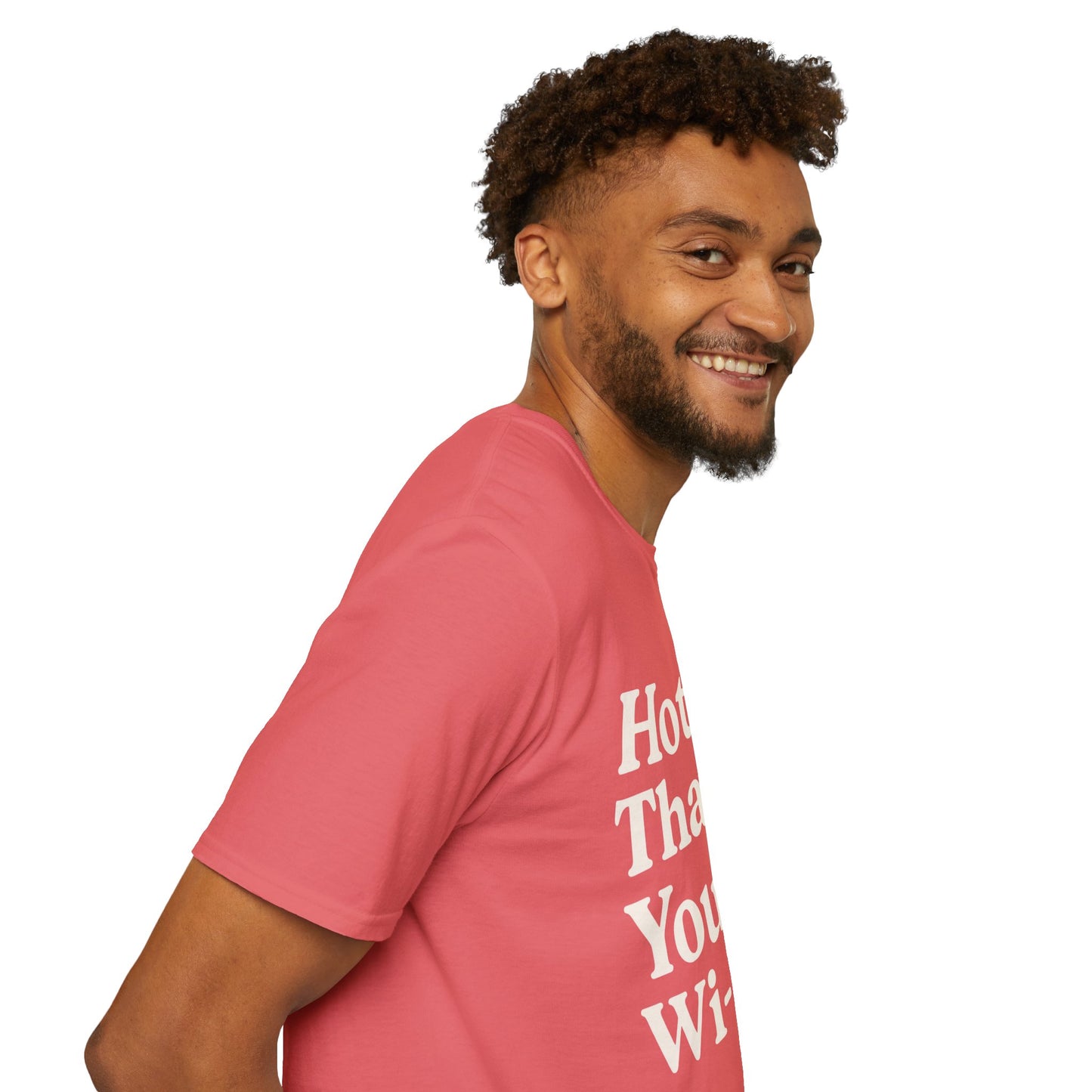 Hotter Than Your Wi-Fi Unisex Softstyle T-Shirt | Funny Shirt, Gift for Tech Lovers, Summer Casual Wear, Geeky Humor Tee, Wi-Fi Joke Apparel