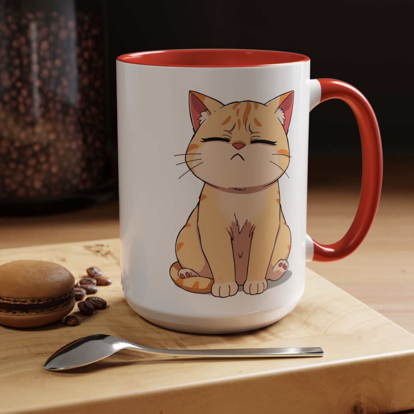 Cute Cat Accent Coffee Mug | Perfect Gift for Cat Lovers, Animal Enthusiasts, Cozy Mornings, Birthdays, Coffee Lovers