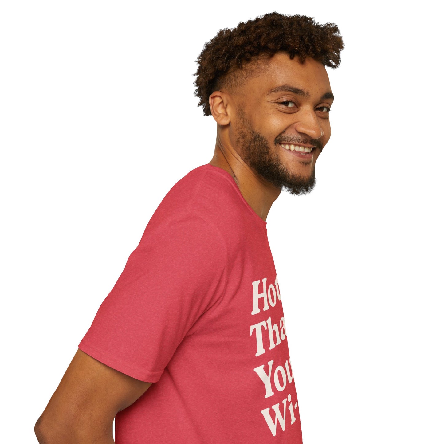 Hotter Than Your Wi-Fi Unisex Softstyle T-Shirt | Funny Shirt, Gift for Tech Lovers, Summer Casual Wear, Geeky Humor Tee, Wi-Fi Joke Apparel