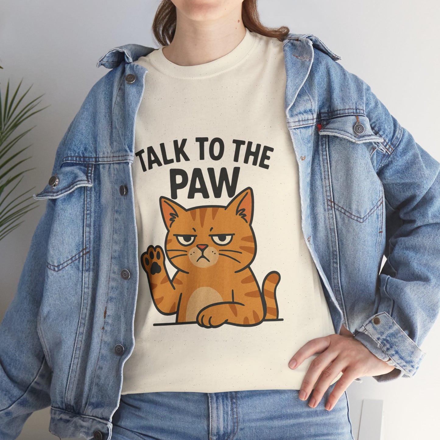 Funny Cat Tee, Talk to the Paw Cotton T-Shirt, Pet Lover Gift, Soft Unisex Shirt, Casual Wear, Cat Parent Apparel