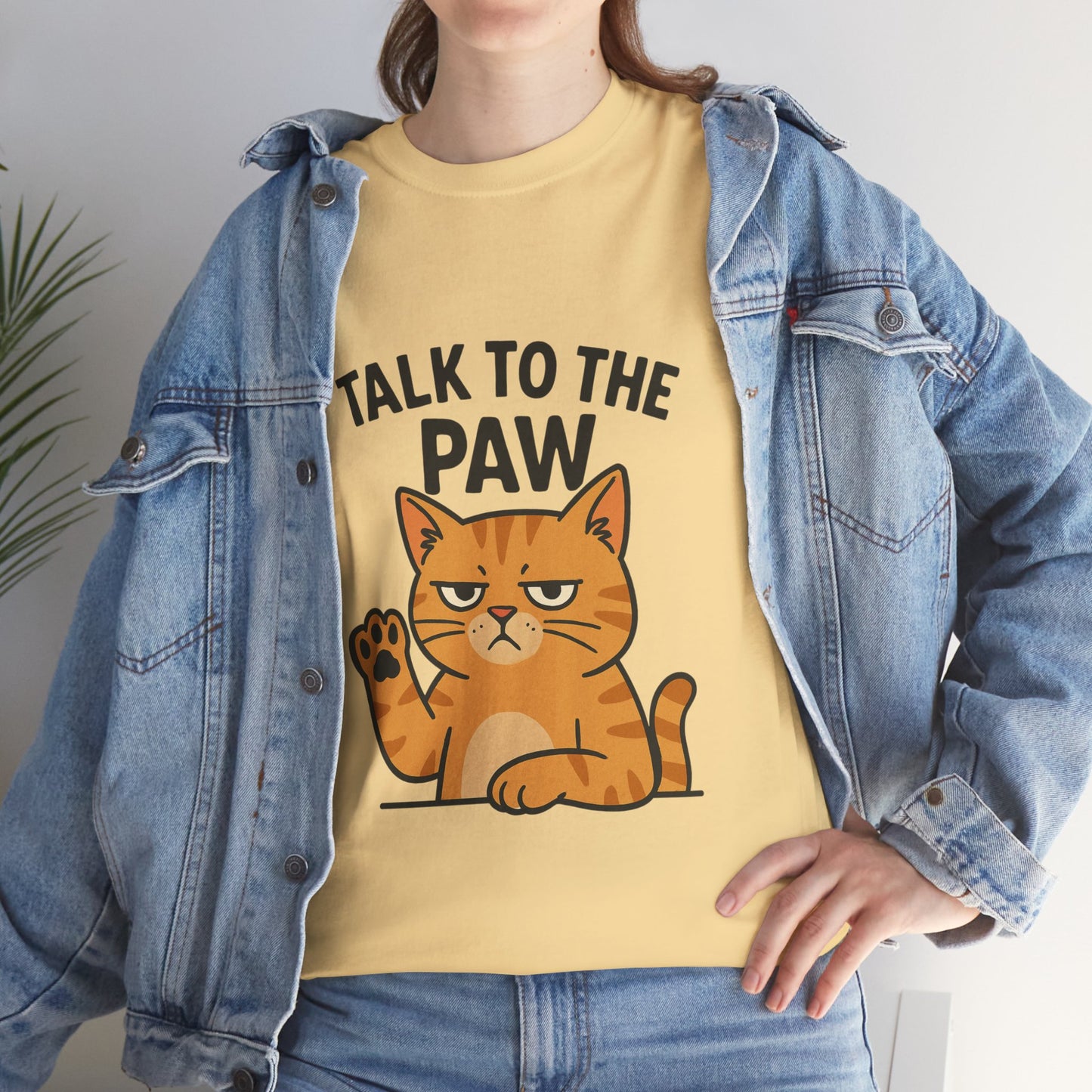 Funny Cat Tee, Talk to the Paw Cotton T-Shirt, Pet Lover Gift, Soft Unisex Shirt, Casual Wear, Cat Parent Apparel