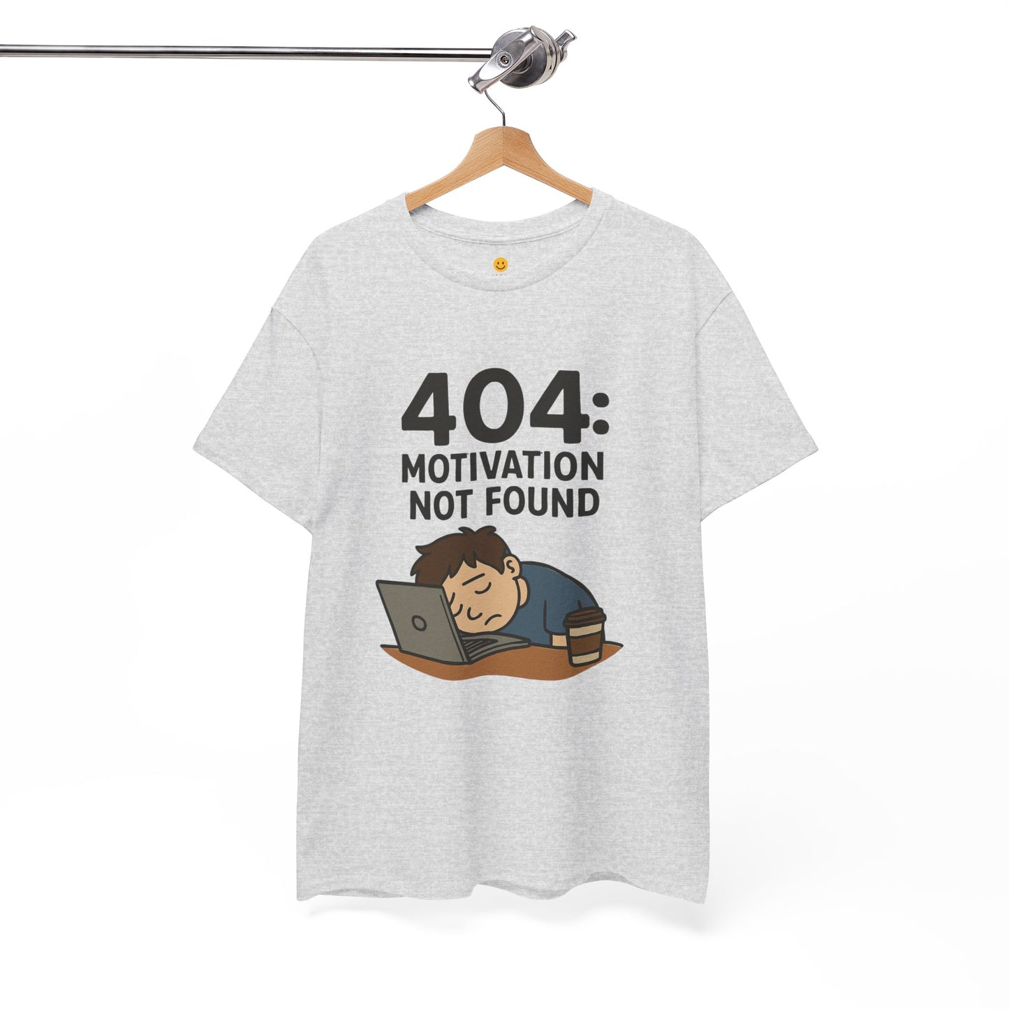 404: Motivation Not Found Tee | Funny Cotton T-Shirt, Gift for Students, Casual Wear, Motivational Humor, Unisex Shirt