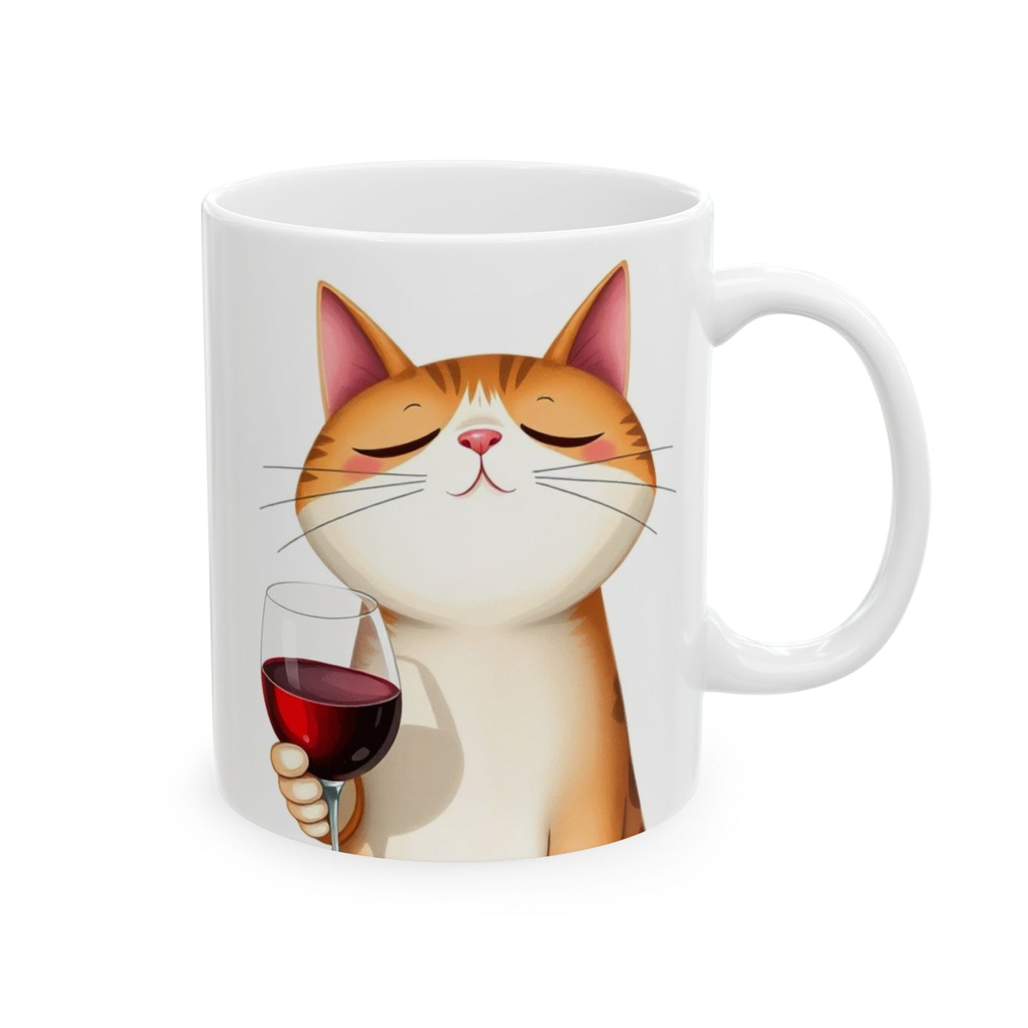 Cat Lover's Wine Ceramic Mug - Perfect Gift for Animal Enthusiasts, Cat Mom Mug, Funny Coffee Cup, Pet Lover Gift, Unique Home Decor