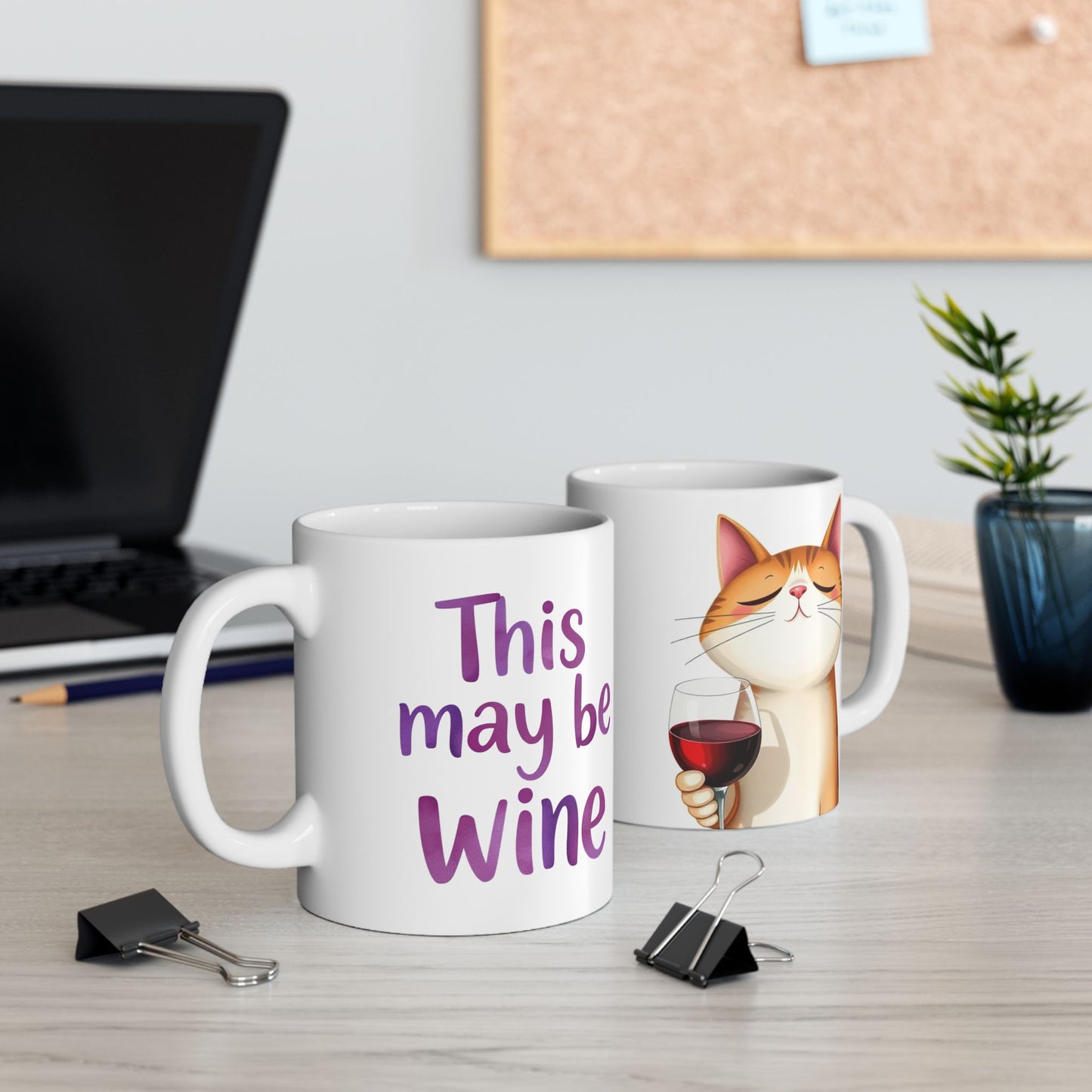 Cat Lover's Wine Ceramic Mug - Perfect Gift for Animal Enthusiasts, Cat Mom Mug, Funny Coffee Cup, Pet Lover Gift, Unique Home Decor