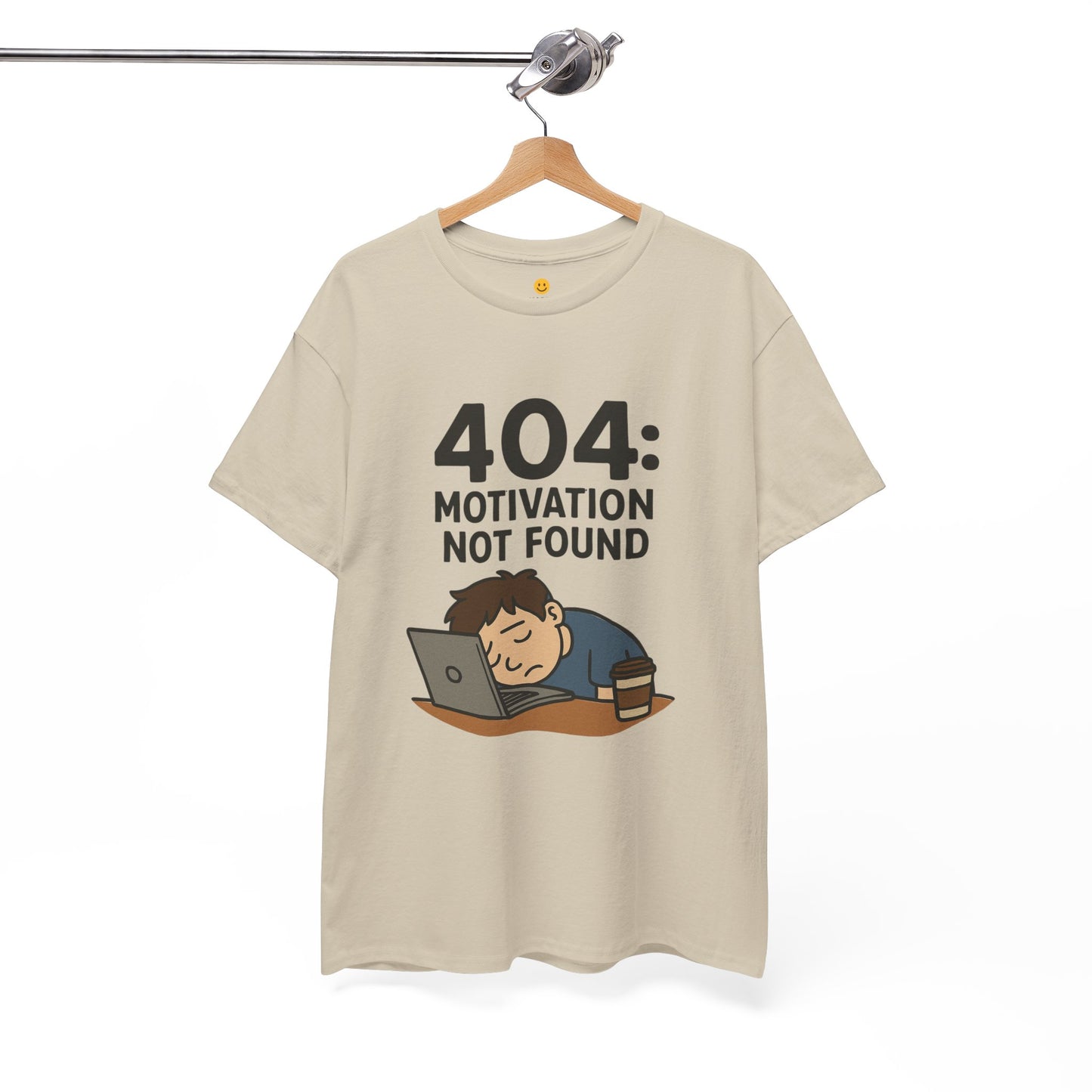 404: Motivation Not Found Tee | Funny Cotton T-Shirt, Gift for Students, Casual Wear, Motivational Humor, Unisex Shirt