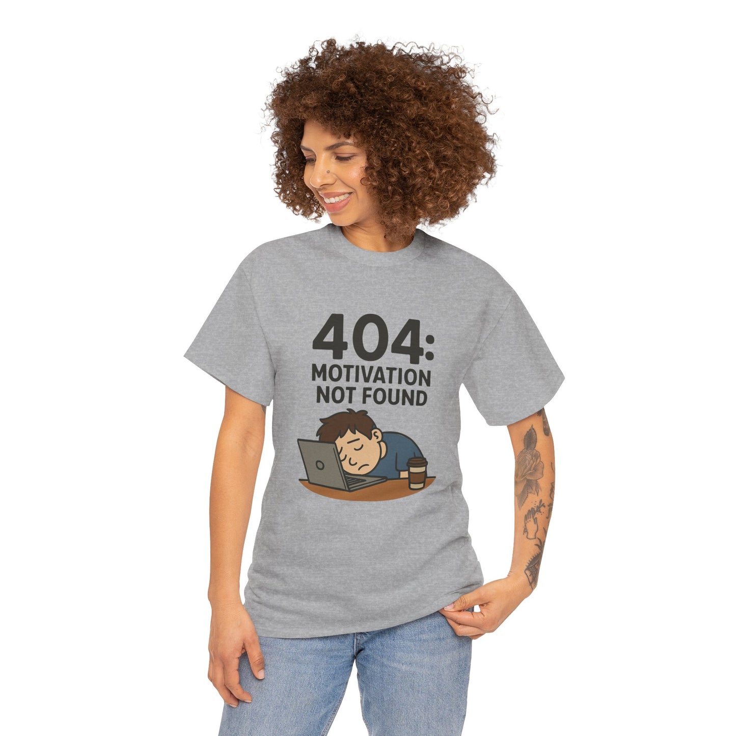 404: Motivation Not Found Tee | Funny Cotton T-Shirt, Gift for Students, Casual Wear, Motivational Humor, Unisex Shirt
